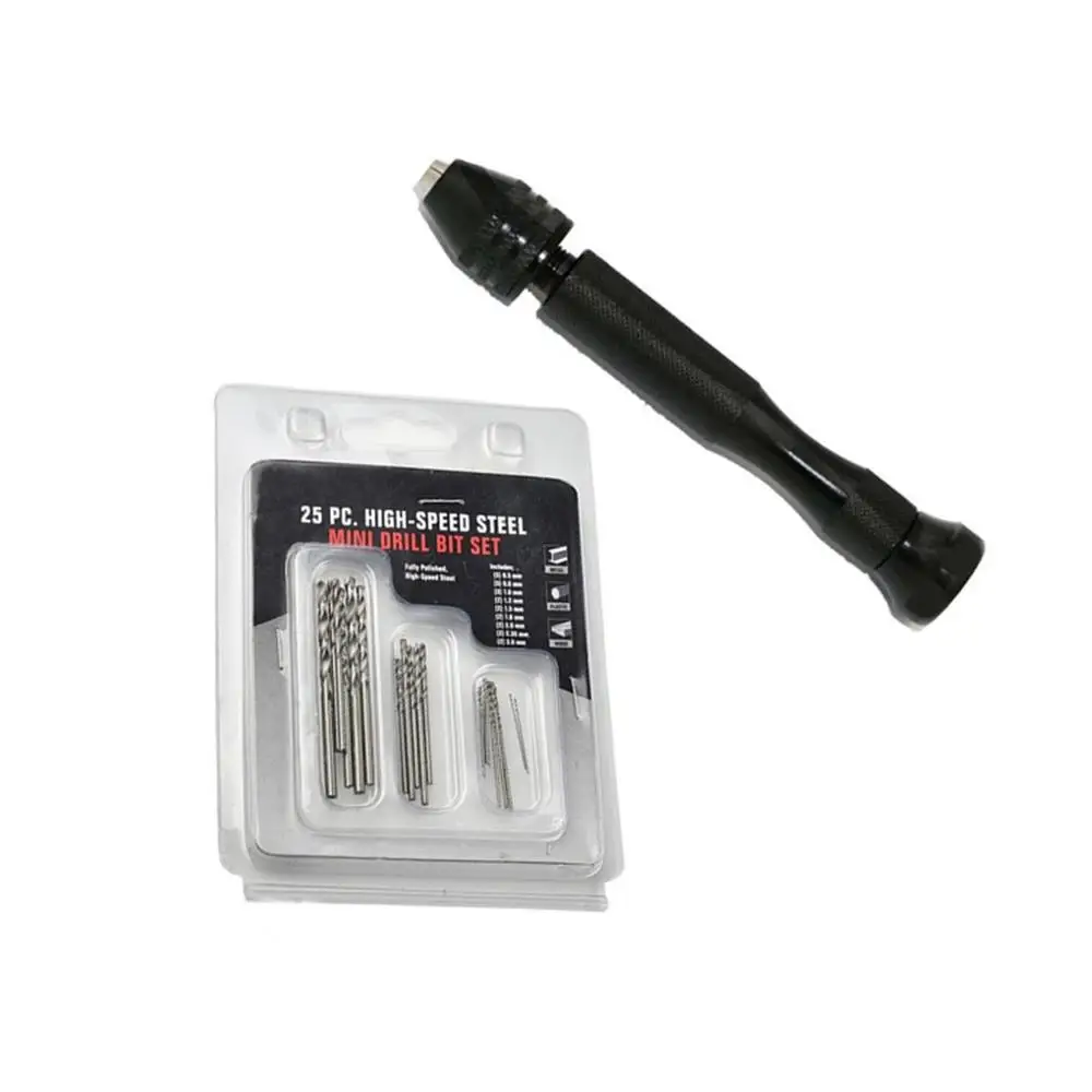 

25Pcs/set High Speed Steel Blister Paper Card Twist Drill Set Small Drill Bit Color Black Perforated Hand Drill Hand Tool