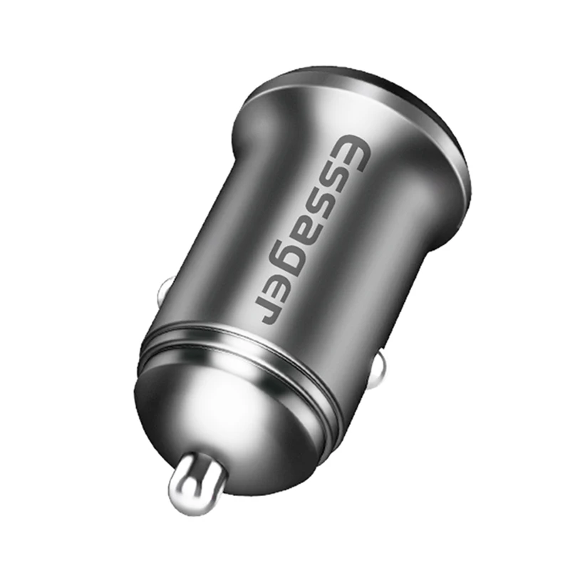 Автомобильное зарядное устройство Essager 4.8A USB для iPhone samsung Xiaomi Mi 9, автомобильное зарядное устройство для мобильного телефона, адаптер с двумя usb-портами, быстрое автомобильное зарядное устройство - Тип штекера: Silver