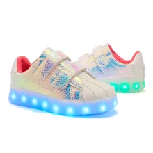 2018 Children s Casual Shoes Autumn and Winter Shell Shine Sneakers USB Rechargeable Boys and Girls