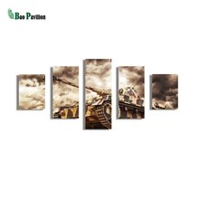 

A tank canvas wall art print home decor for living room pictures 5 panel large poster HD printed