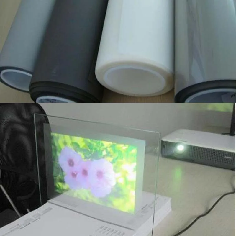 SUNICE-3D Filme holográfico da projeção, tela autoadesiva da propaganda, projeção traseira, bom efeito, 5 cores para escolhem