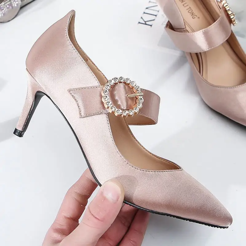 

2018 New Stiletto Heels Women's Rhinestones Buckle Pumps.