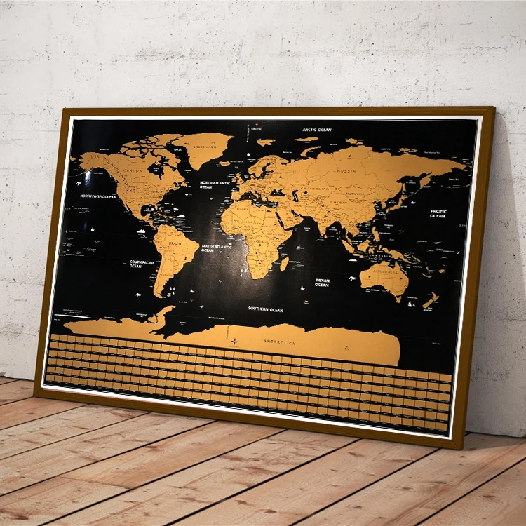 636 Carte Du Monde à Gratter En Or Carte De Voyage De Grande Taille Parfait Pour Les Voyageurs Carte Avec Drapeau De Pays Livraison Directe 59x82