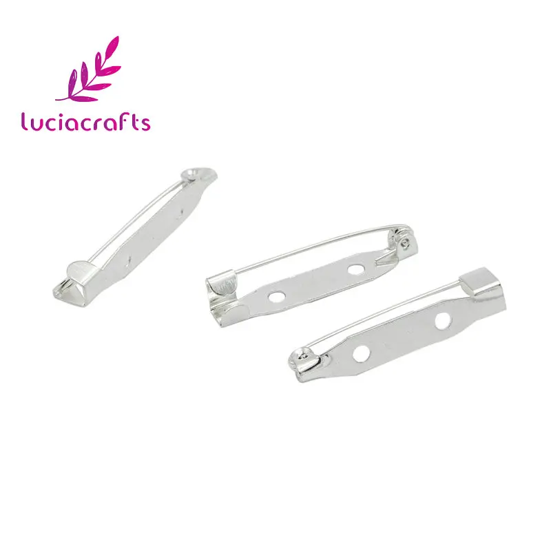 Lucia crafts 12 шт./лот DIY 27 мм Брошь с 2 отверстиями зажим булавкой аксессуары для одежды
