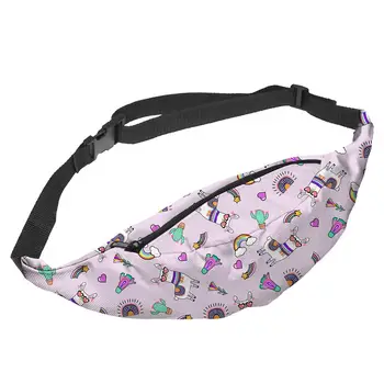 

Cute Cartoon Alpaca Print Women Zipper Crossbody Chest Waist Bag Fanny Pack