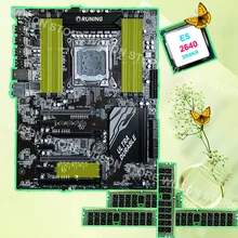 Cpu ram이 장착 된 x79 마더 보드 실행 8 ram 슬롯 8 sata 포트 7 pci-e 슬롯 intel xeon e5 2640 2.5 ghz ram 4*16g 1600 mhz ddr3 recc(China)