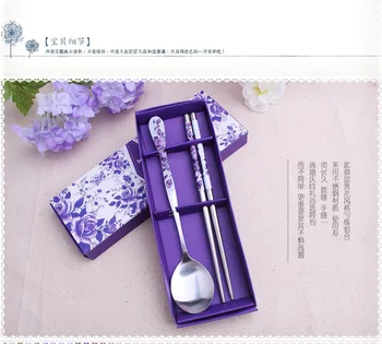 

Wholesale100sets/lot Stainless Steel Tableware Purple Flower sets Wedding Favors Event Party Supplies