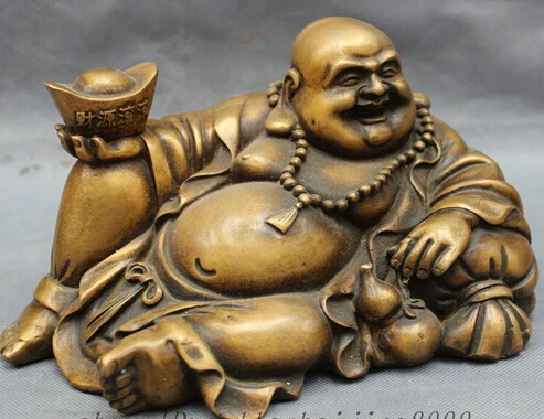Быстрая доставка 9 &quotКитайская Бронзовый народный Буддизм YuanBao Тыква счастливый