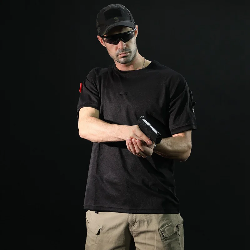 Дышащая летняя уличная тактическая футболка Военная охотничья футболка быстросохнущая камуфляжная рубашка для стрельбы пешего туризма рыбалки