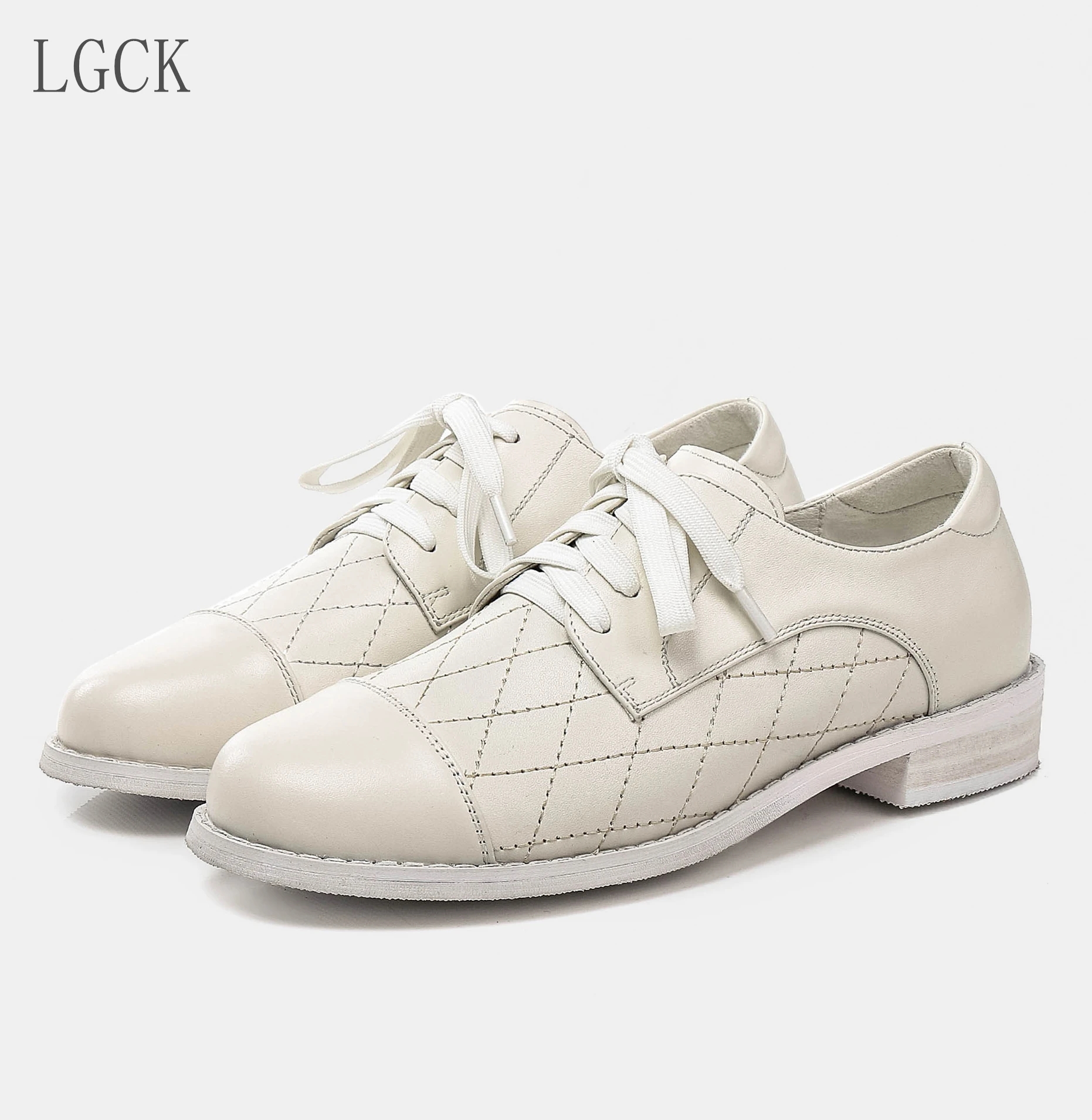 

Plus Size 34-43 Genuine Leather Women Shoes Shoe Casual Patchwork Lace Up Leisure Moccasins Sapatos Loafers Oxford shoes Woman