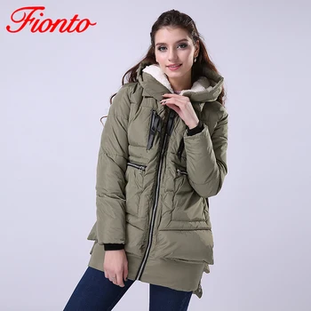 

FIONTO Women Hoody Long Style Warm Winter Coat Jacket Women Parka 2017 New Thick Overcoat Slim Parkas Coats Jackets M~XXXL A008