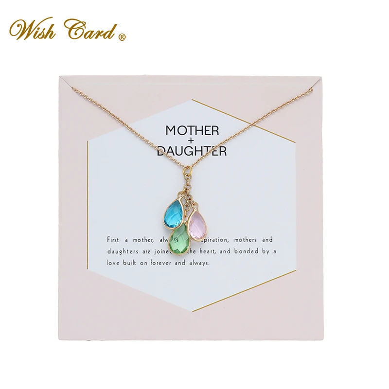 Wish Card Three Water Drop Chain колье медная подвеска ювелирное изделие для дочери на день