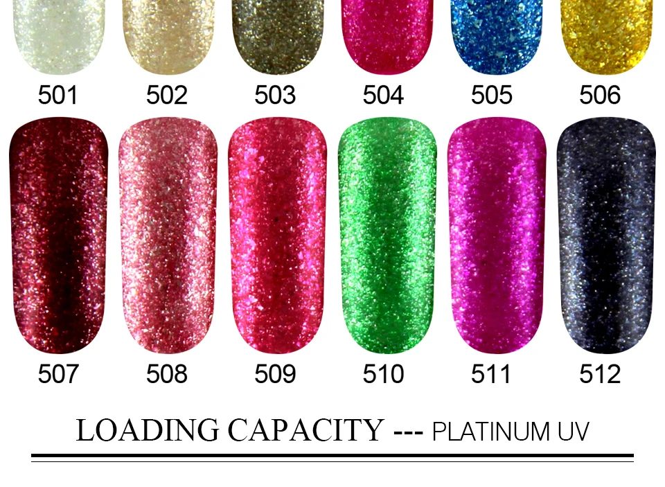 KADITION New Super Color Gel Paints Crystal Lacquer Nail Art UV LED Soak Off Platinum Glitter Pearl Diamonds Gel Nail Polish