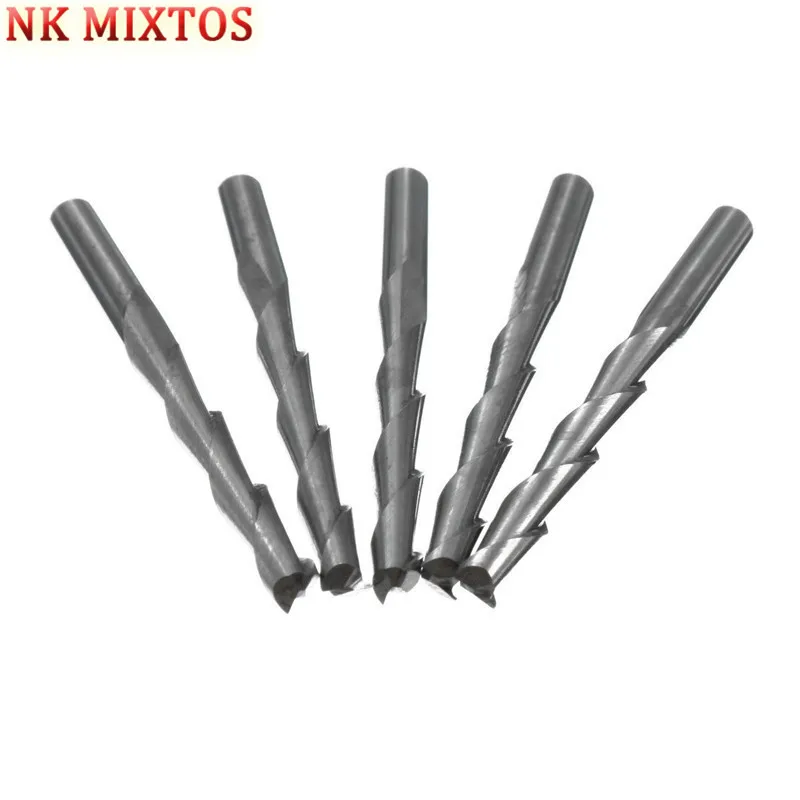 NK MIXTOS 1 шт. 1/8 'Ɖ 175 мм Карбид CNC двойные две флейты спиральные биты Концевая