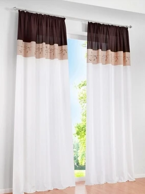 Высокое качество вышитые оконные шторы для гостиной спальни cortinas для окон зеленый оранжевый коричневый - Цвет: Коричневый