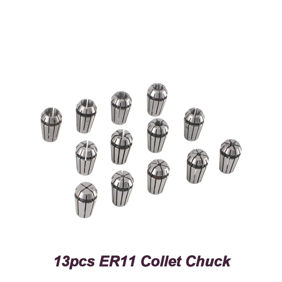 

13pcs ER11 Collet Chuck Precision Lathe Tool Holder ER11 Collet Spring Drill Chuck For CNC Spindle Motor Milling Cutter Machine
