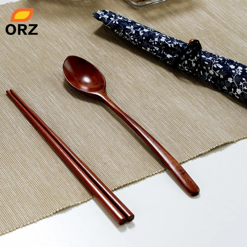Japanese Style Tableware Natural Wood Chopsticks Spoon Set Cloth Pack / Portable Dinnerware Sets Japanese Style Tableware Natural Wood Chopsticks Spoon Set Cloth Pack / Portable Dinnerware Sets