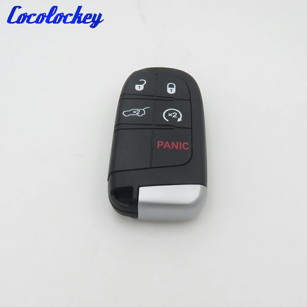 Cocolockey New Keyless Shell Smart Remote Key Case 5 Button for Chrysler 300 2012-2014 for Jeep for Dodge No Logo