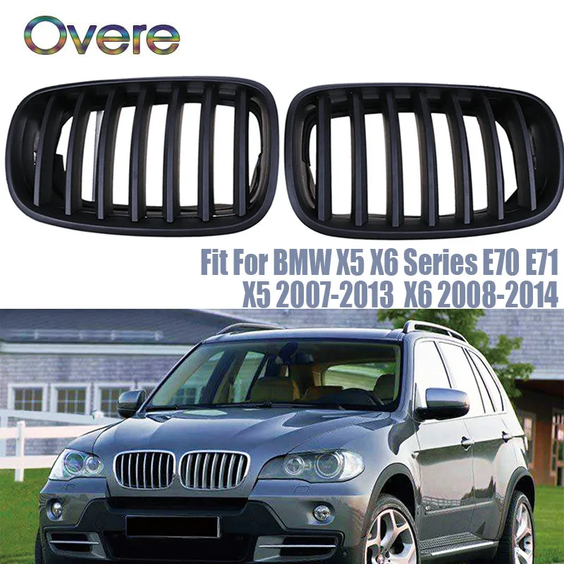 

OVERE Car Front Bumper Racing Grills For BMW X5 E70 X6 E71 BMW M Performance Accessories Motorsport X5 X6 Series 2007-2014