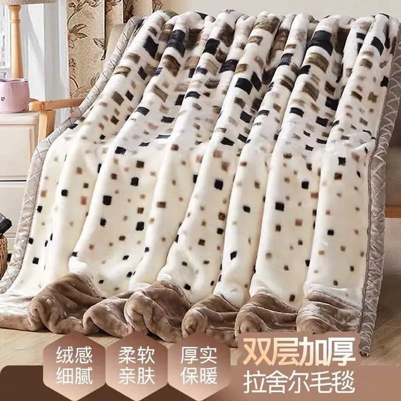 thumbnail image 1 of Nueva manta suave y gruesa de lana cálida, edredones de invierno para dormitorio, manta para sofá y siesta, ropa de cama, edredón, manta Raschel de lavado mecánico, 1 of 5