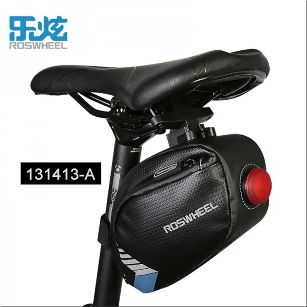 Roswheel велосипедная седельная сумка с задним фонарем, светильник с карманом, Водонепроницаемая MTB велосипедная задняя Сумка, велосипедная задняя седельная сумка, аксессуары - Цвет: 131413-A