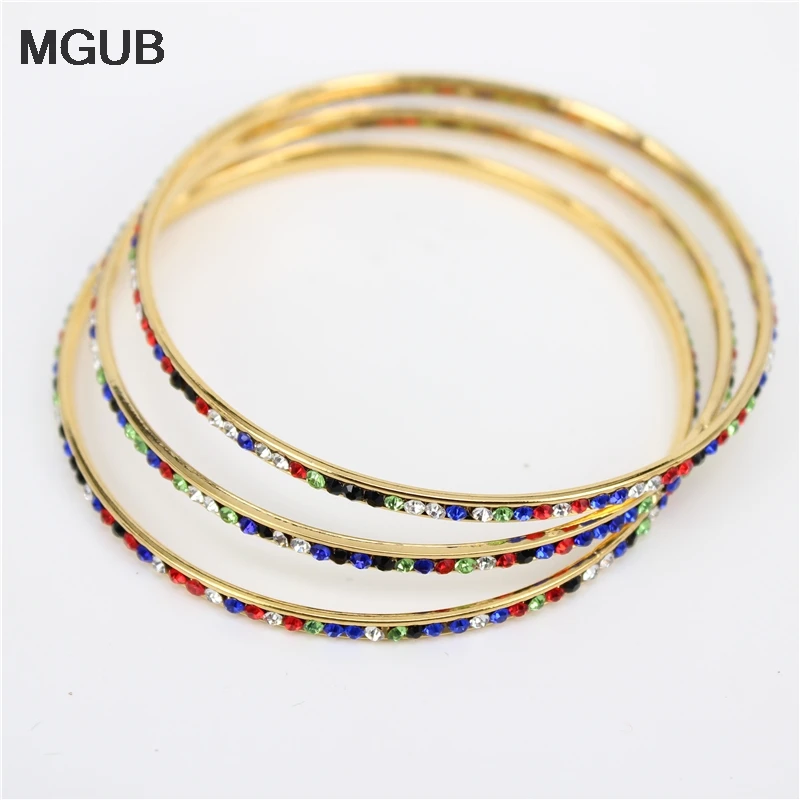 

MGUB Classic color all crystal stainless steel jewelry bracelet 3 ring 3 selection of exquisite handmade crystal bracelet LH236