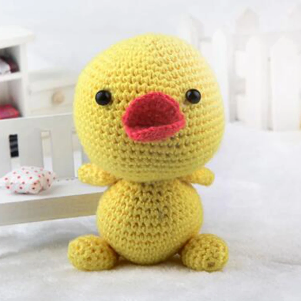 Creative DIY Yellow Duck Doll Crochet Kit Sewing Material Package for Kids Adults Crochet Lovers