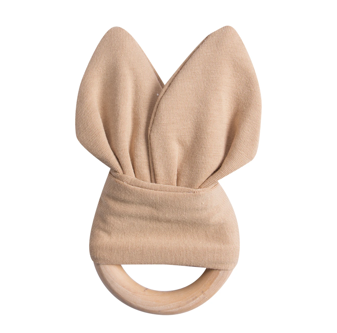 Safety Wooden Natural Baby Rabbit Teething Ring Teether Bunny Babies TeethersZN
