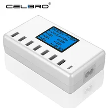 8 портов USB мульти зарядная станция светодиодный дисплей Смарт несколько usb type C зарядная станция база для мобильного телефона ЕС Великобритания вилка 40 Вт