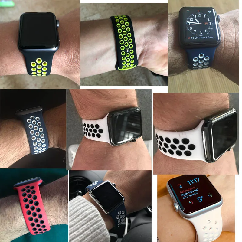 BUMVOR силиконовый ремешок для наручных часов Apple Watch версии 44/40 мм 38 мм/42 резиновый