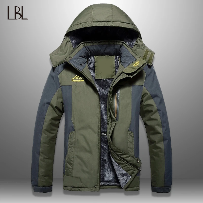 Prix LBL hiver hommes vestes épais hommes randonnée veste veste décontractée chaud à capuche manteau Homme coupe vent pardessus Homme extérieur haut tendance