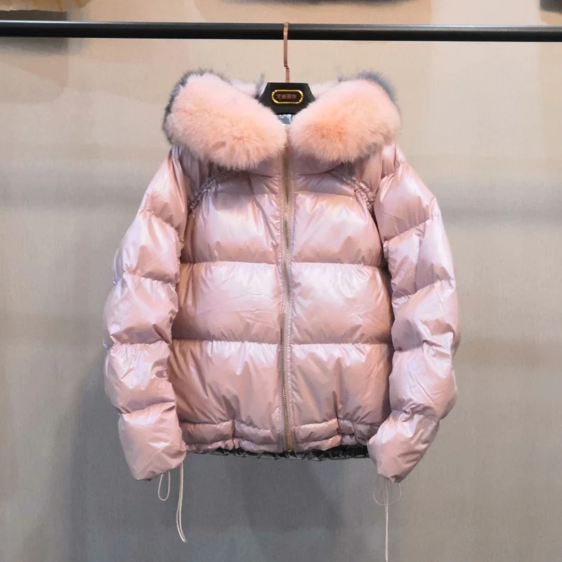 

Women Winter Down Jacket Fox Fur 2019 new Winter Jacket Women Down Parkas Coats Hooded Thick Duck Down Jacket Double Sided Coat