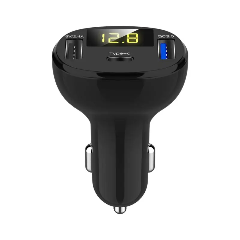  Dual USB Port QC 30 Typ C Auto Ladegerät LED Voltmeter Lade Adapter für Smartphone GPS Tablet DVR f
