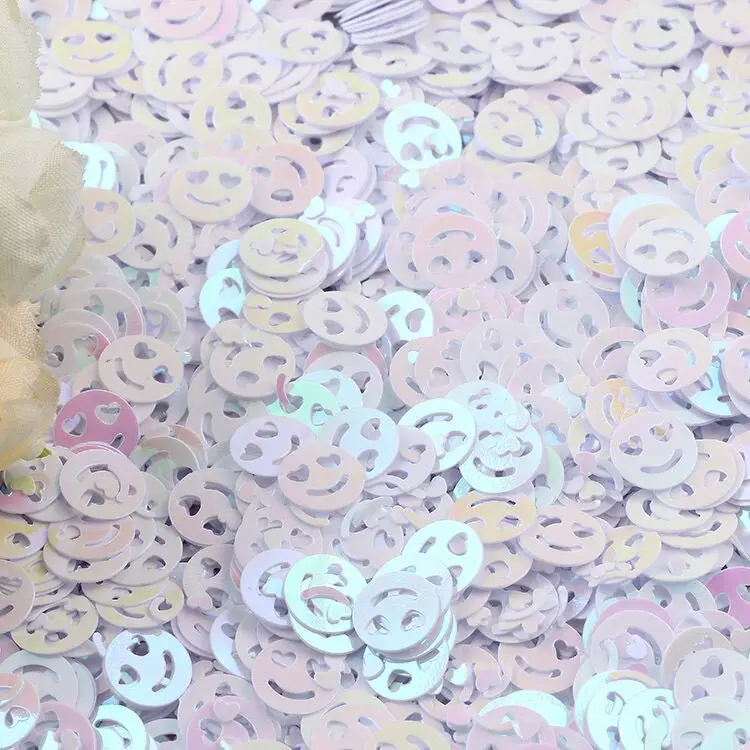 10 г 6 мм улыбка лицо пайетки С Блестками Блестящие конфетти для украшения ногтей блесток ткань для поделок шитье ремесла lentejuelas