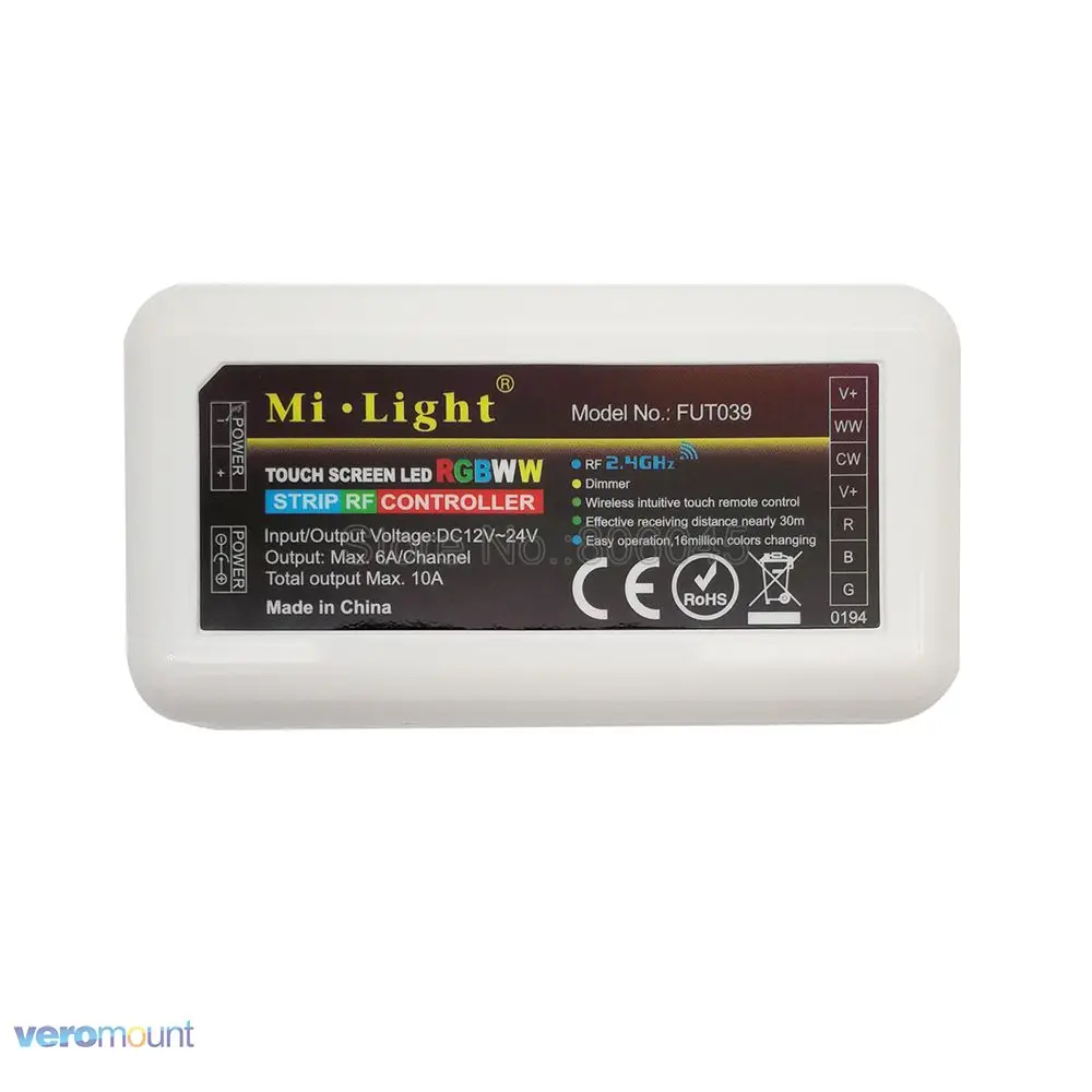 Miboxer FUT039 RGB + CCT светодиодный контроллер 2 4G 4 зоны RF беспроводной пульт/панель/WiFi DC12