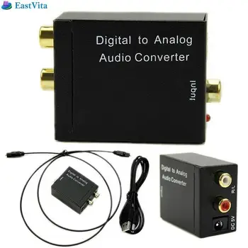 

Eastvita Digital Optical Coax to Analog RCA L/R Audio Converter Adapter with Fiber Cable & USB Cable & Mainframe
