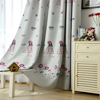 

Cartoon Princess Curtains Kid Curtain Fabric Living Room Children Nursery Cortina Window Curtain Drape Baby Girl Bedroom