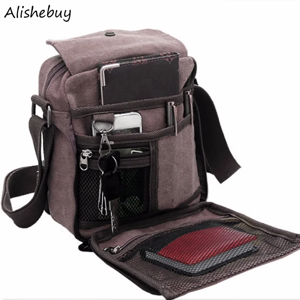 Quality Multifunction Bag Men Canvas Shoulder Bags Casual Work Mens