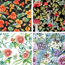 Из тянущейся ткани-стрейч Высококачественная разноцветная цветочная ткань для платья обычная ткань с печатью diy одежда рубашка пэчворк