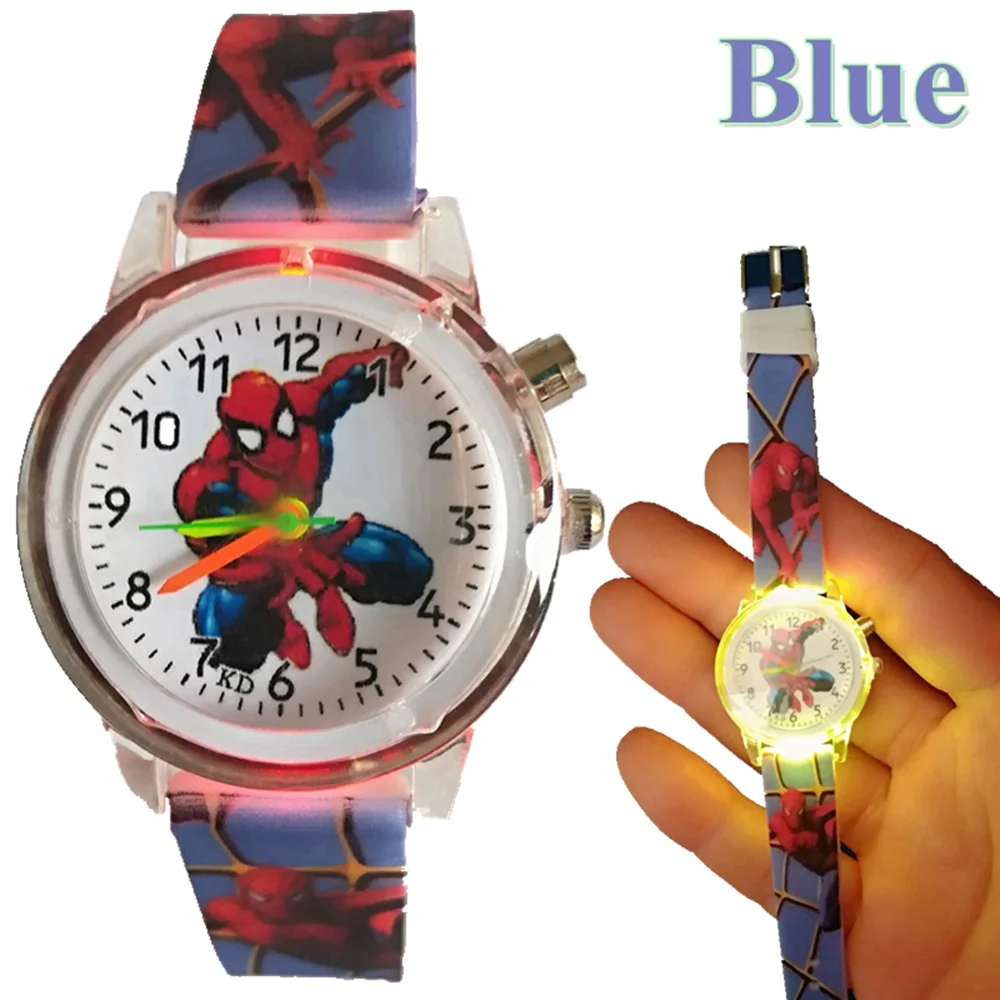 fashion kids children girls boys 3D cartoon snow Queen Princess Watch students sister birthday gift party quartz wrist watches - Цвет: Boy Blue