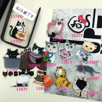 

1 PC Animals Dogs Badges for Women Girls Clothes Acrylic Badges Kawaii Icons on Backpack Pin Brooch Badge