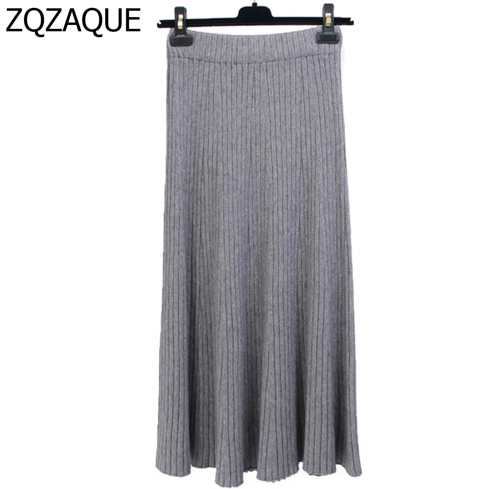 عالية مطاطا المرأة مزاجه تنورة طويلة 2017 خريف شتاء جديد حار أنثى نوعية جيدة كل مباراة القاع محبوك تنورة SY1408