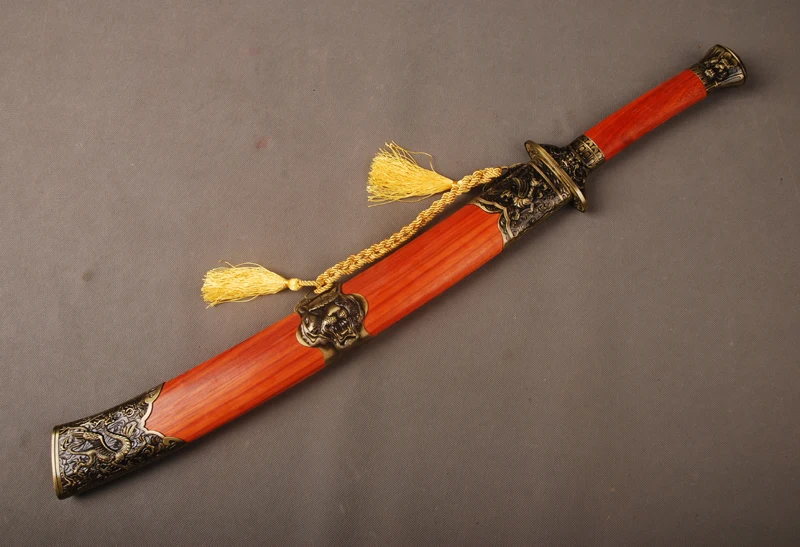 Китайский широкий меч Дракон и Тигр с орнаментом сложенный стальной нож ручной работы винтажное украшение дома хороший рождественский подарок
