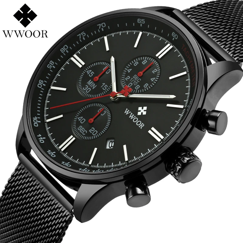 WWOOR Men Watch Analog Sports Wristwatch Display Date Men's Quartz Watch Business Full Steel Watch Men Watch Relogio Masculino WWOOR Men Watch Analog Sports Wristwatch Display Date Men's Quartz Watch Business Full Steel Watch Men Watch Relogio Masculino
