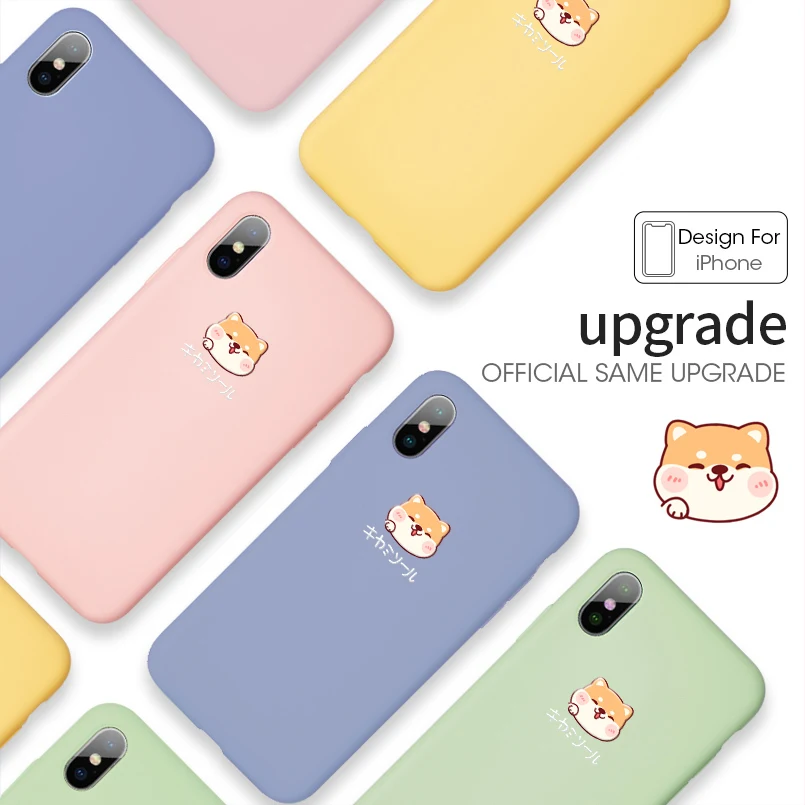 Original Cute Akita Dog Case For iPhone XS MAX Cover Soft Liquid Silicone 6 6S 7 8 Plus XR Phone Covers |