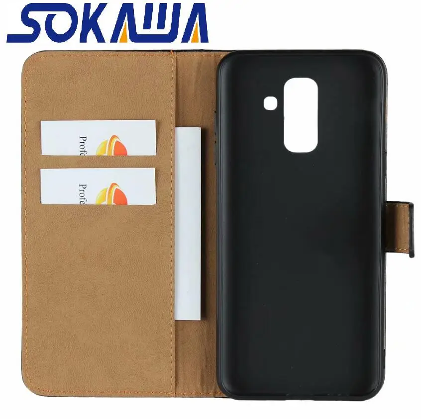 Чехол-книжка из натуральной кожи для Samsung A6 Plus 2018 | Мобильные телефоны и