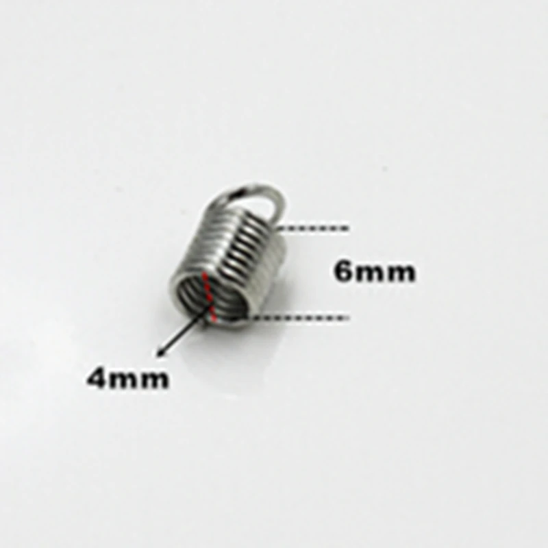 

50 pcs 4mm Spring clasp Leather Strap Buckle Metal Jewelry Ribbon Cord End Fasteners Clasps Wholesale RX1022