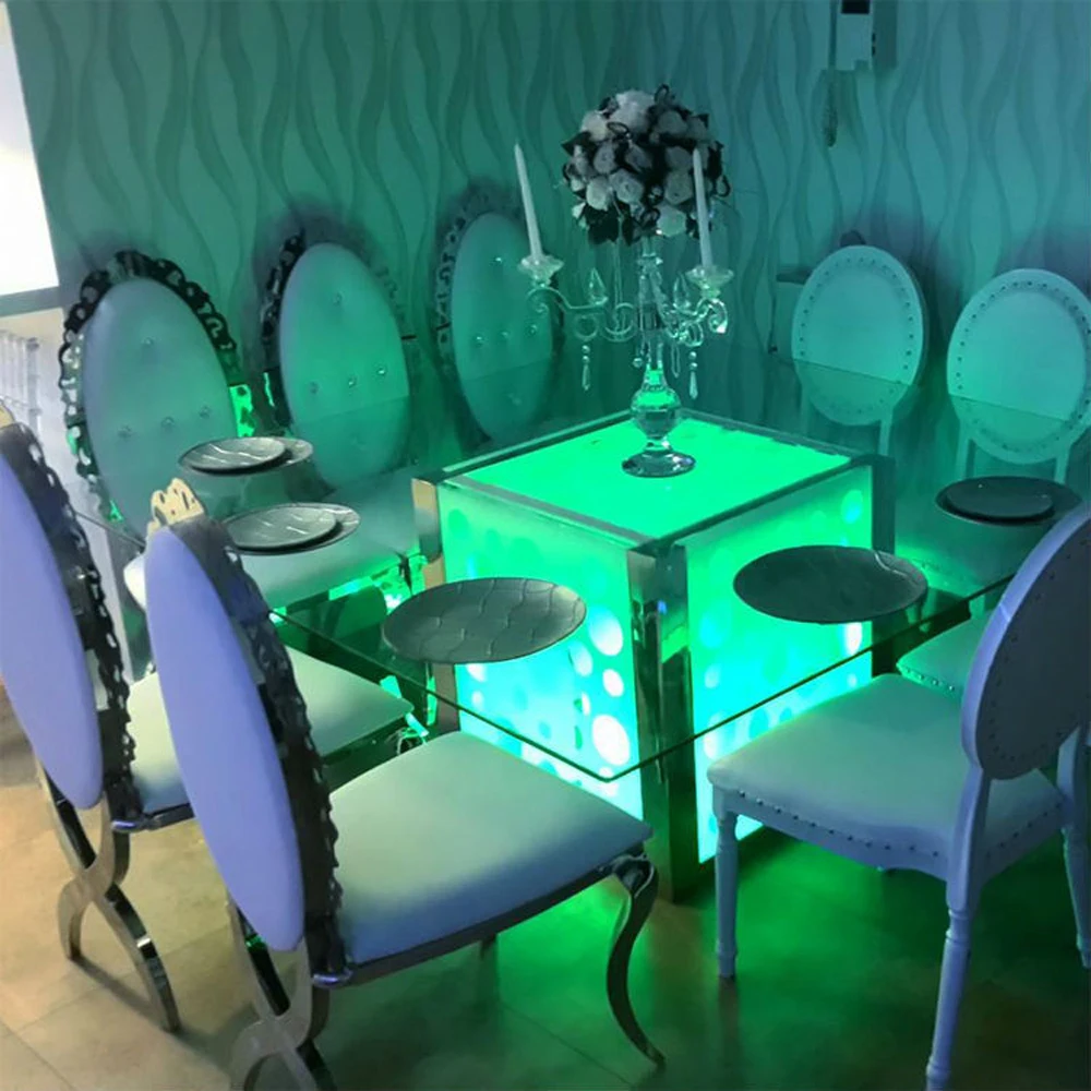 8inch LED Light Base Glass flower vase lamps Battery operated wedding table flowers centerpiece for party decoration with remote