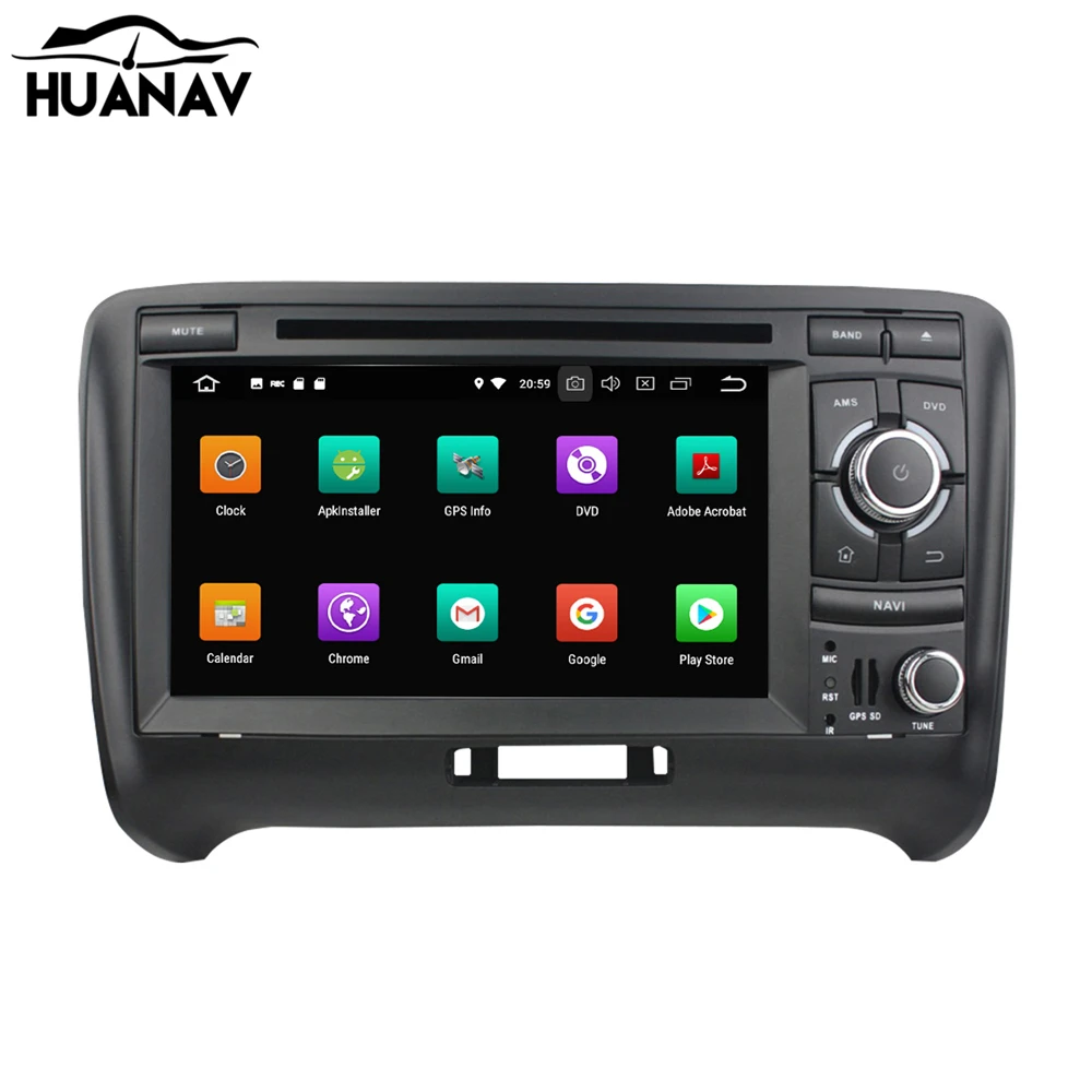 Cheap HUANVA Android 8 4+32G Car CD DVD Player GPS navigation For Audi TT 2006-2013 head unit multimedia player tape recorder 8-Core 3