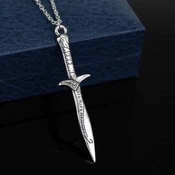 

dongsheng Vintage Bilbo Baggins SWORD Pendant Necklace Fashion Movie Jewelry For Men Women Desolation of Smaug